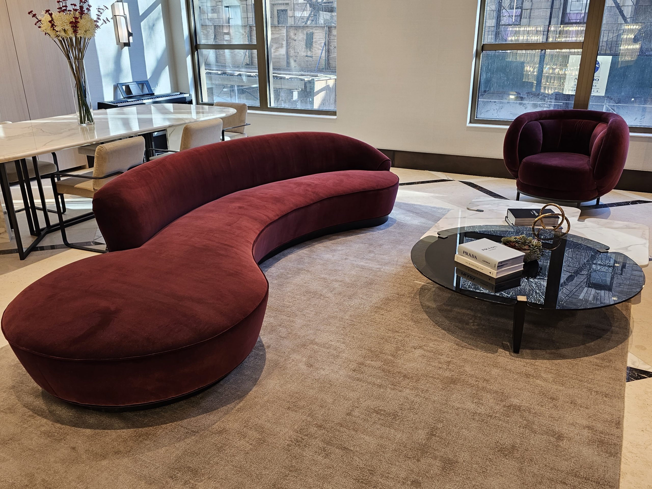 Luxury Residential — Custom Curved Sofa, Manhattan