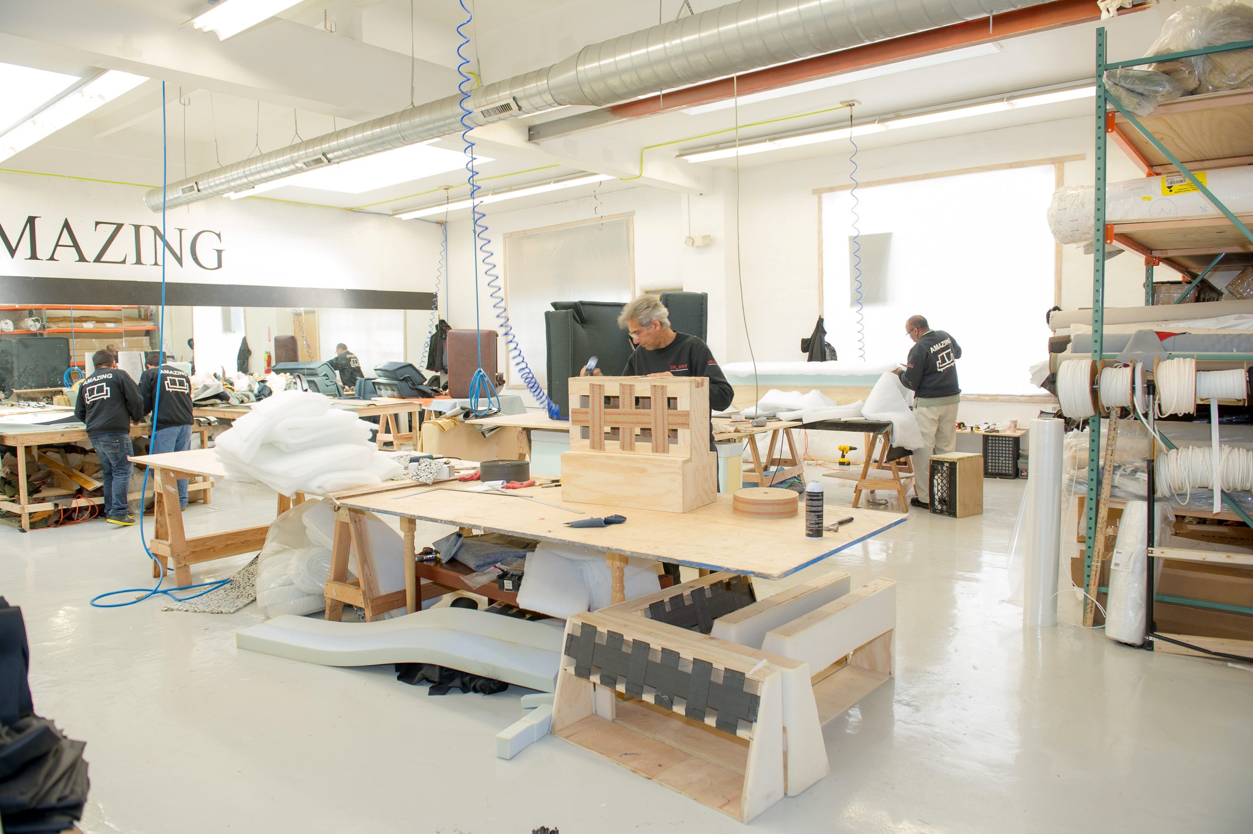 Workshop — Custom Sofa Being Built